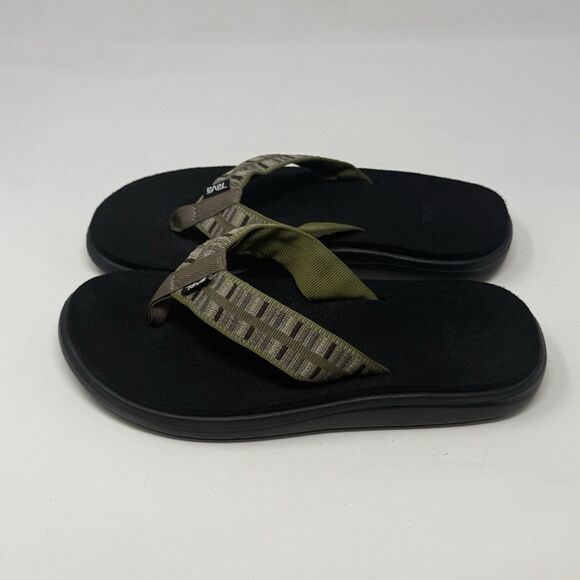 Teva Voya Flip Flops Mens 7 Olive Green Brown Comfort Cushioned Sandals - Picture 4 of 15